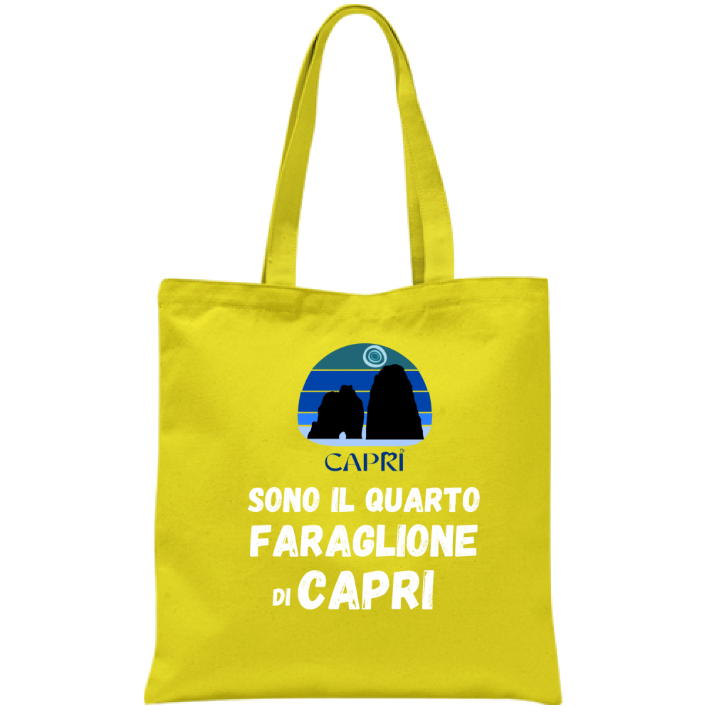 Bag I AM THE FOURTH FARAGLIONE OF CAPRI WHITE WRITING