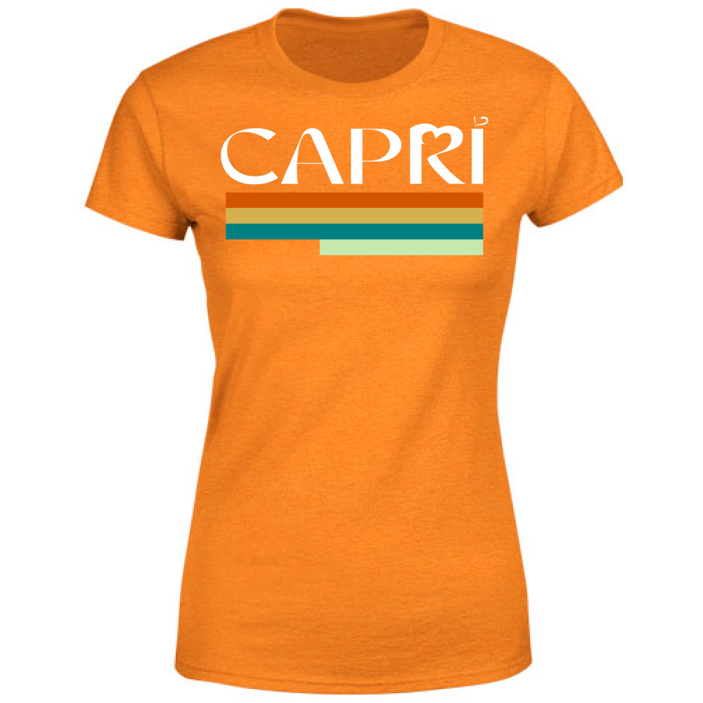 T-Shirt Donna CAPRI TECNICOLOR SCRITTA BIANCA