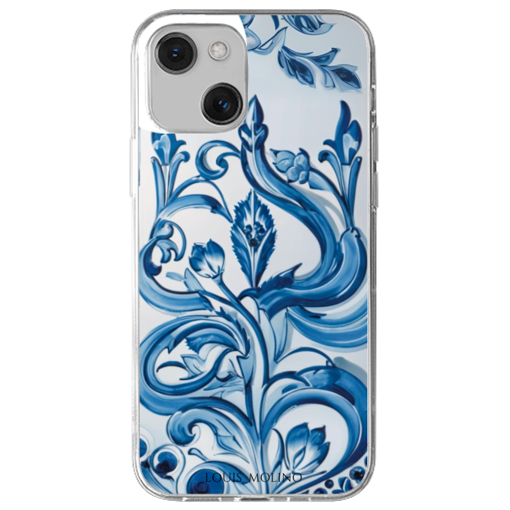 Rubber Cover iPhone 13 BLUE CAPRI CURVES