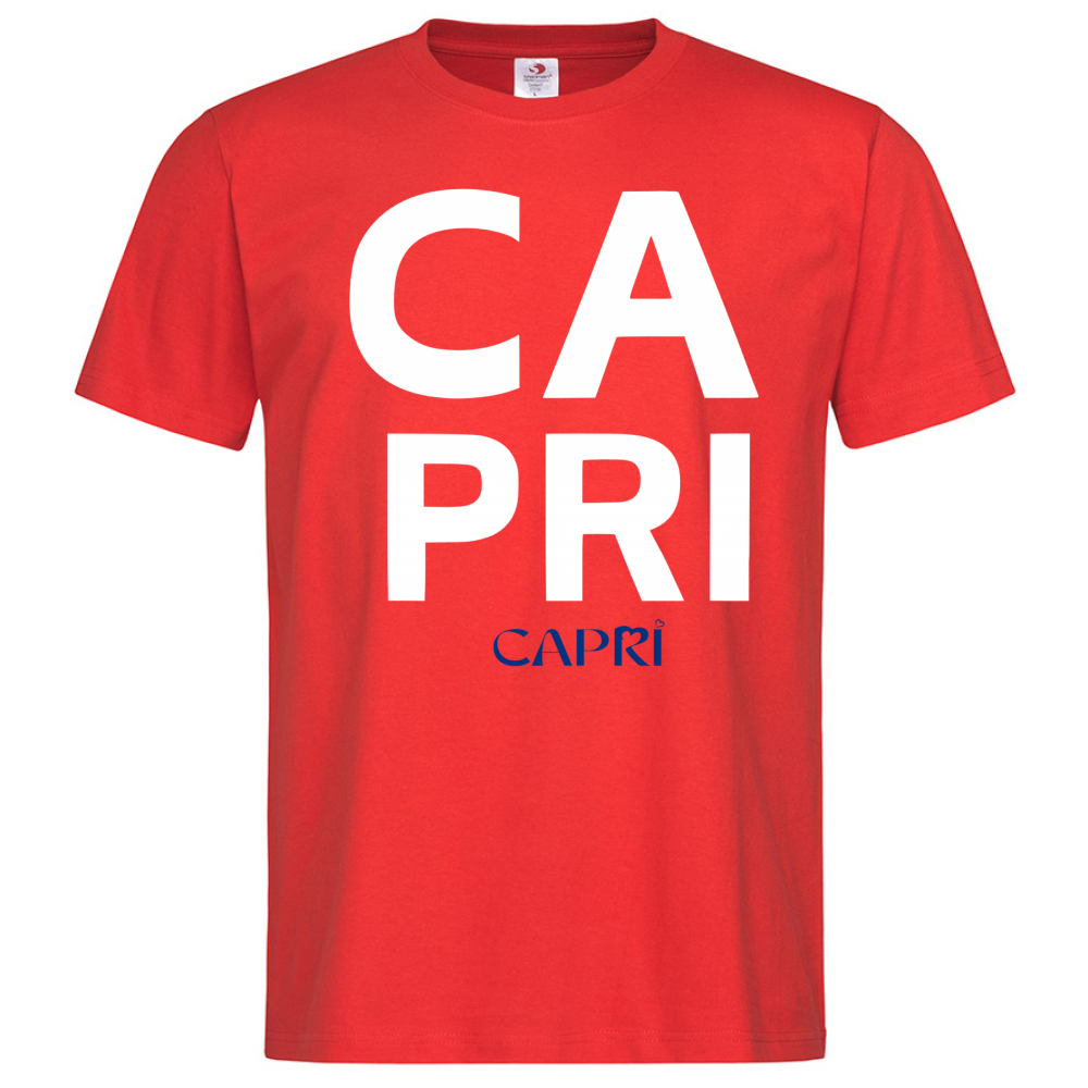T-Shirt Men Premium CAPRI DESIGN SCRITTA BIANCA
