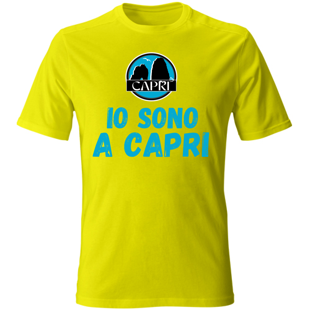 T-Shirt Unisex IO SONO A CAPRI SCRITTA AZZURRA