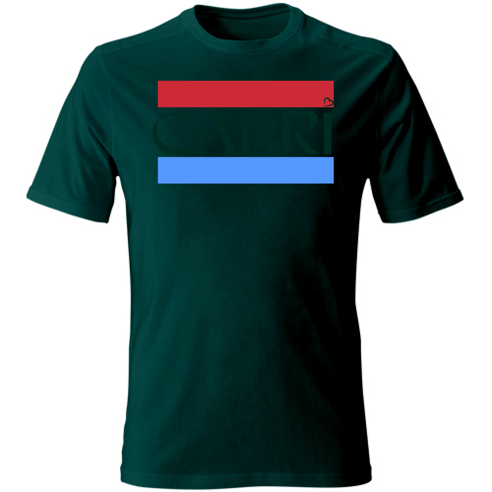 Unisex T-Shirt CAPRI RED BAND BLUE BLACK WRITING