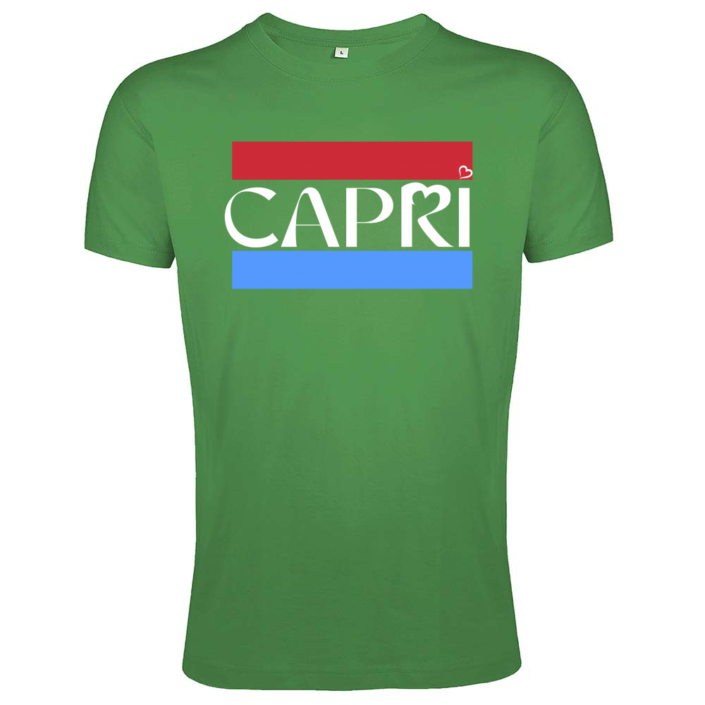 T-Shirt Men Fit CAPRI FASCIA ROSSO BLUE BIANCO