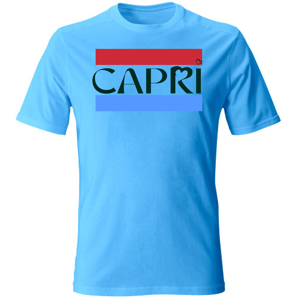 T-Shirt Bambino CAPRI FASCIA ROSSO BLUE SCRITTA NERA