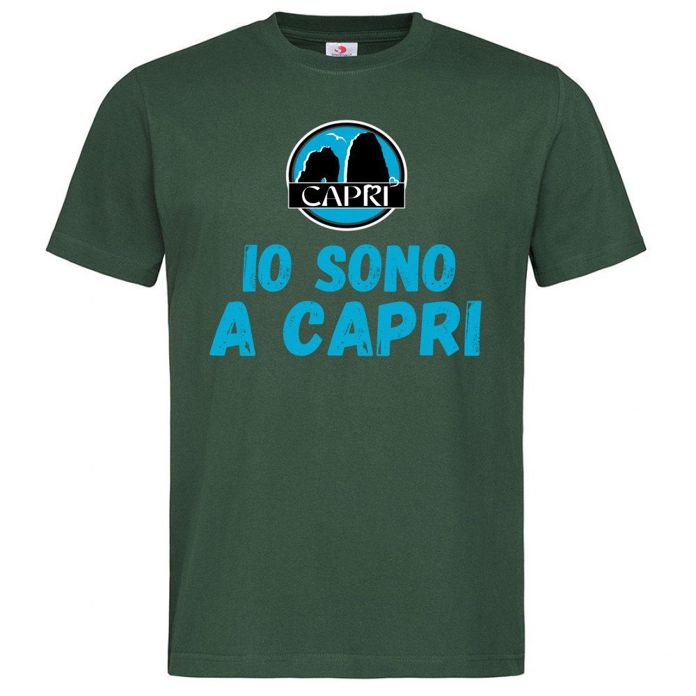 T-Shirt Men Premium IO SONO A CAPRI SCRITTA AZZURRA