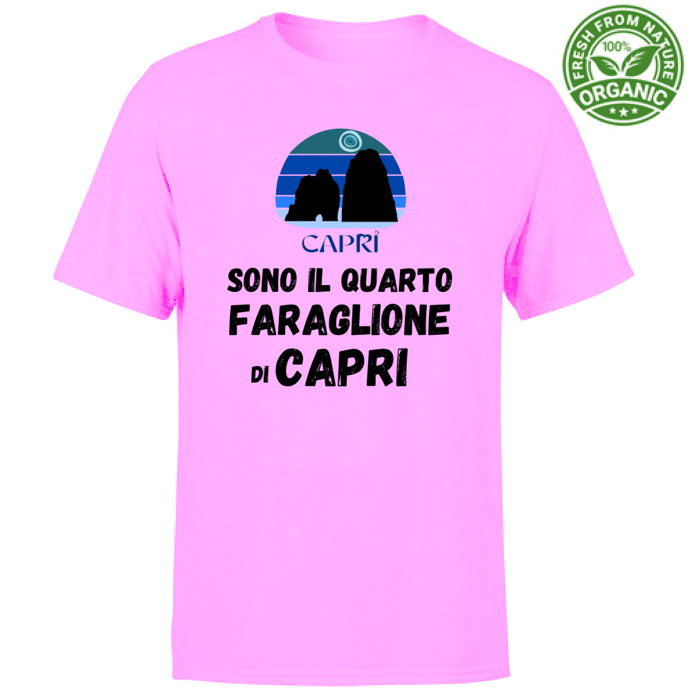 T-Shirt Unisex Organic SONO IL QUARTO FARAGLIONE DI CAPRI SCRITTA NERA