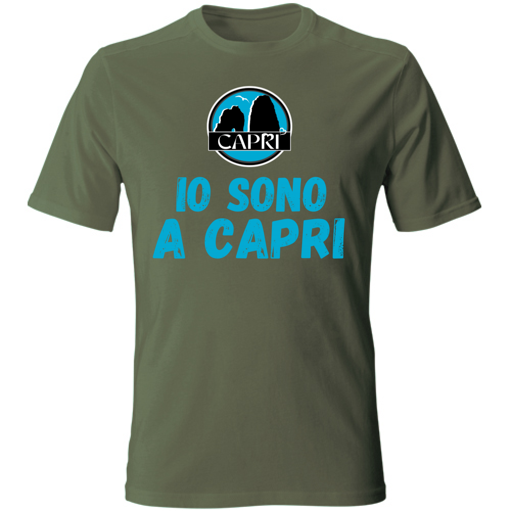 T-Shirt Unisex IO SONO A CAPRI SCRITTA AZZURRA