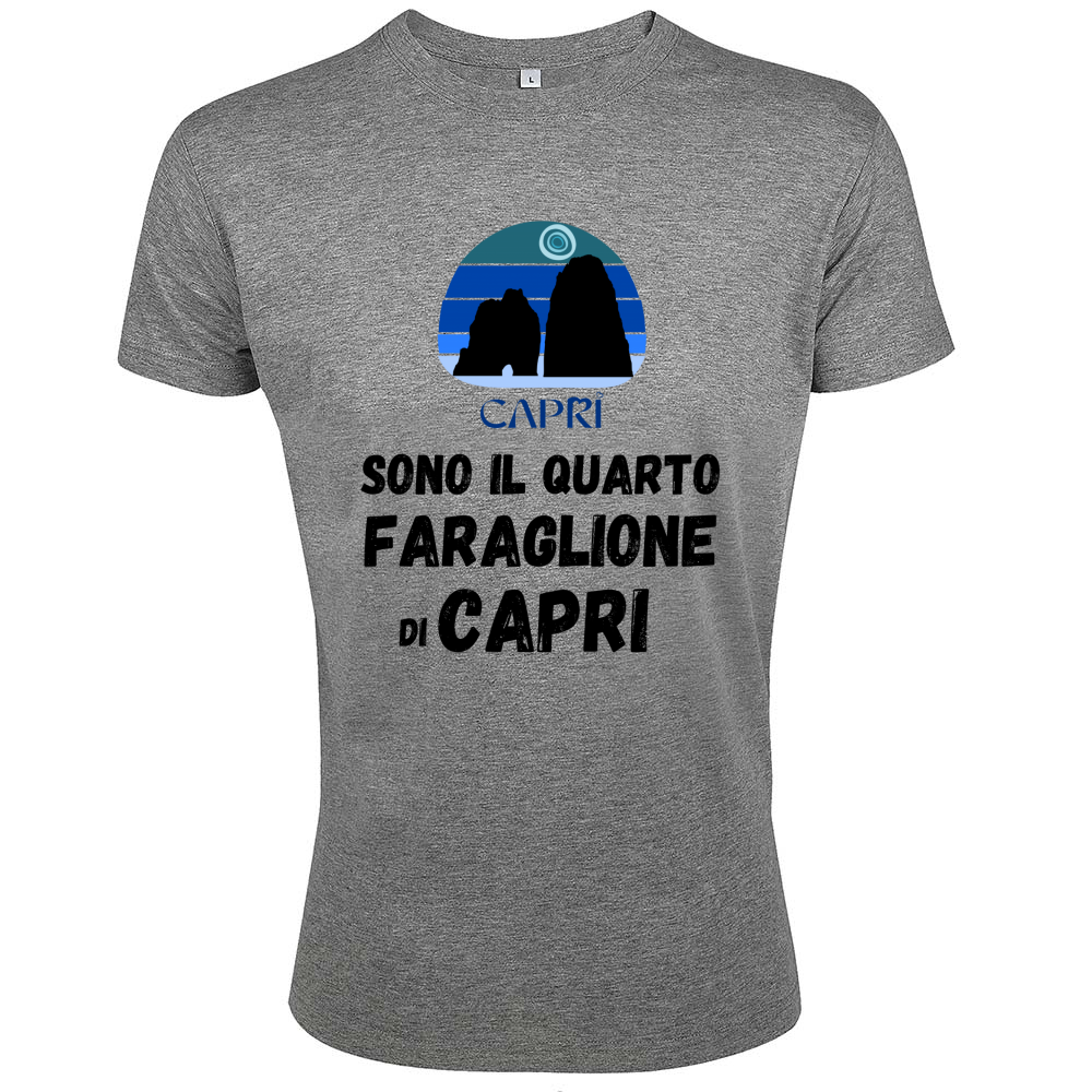 T-Shirt Men Fit SONO IL QUARTO FARAGLIONE DI CAPRI SCRITTA NERA