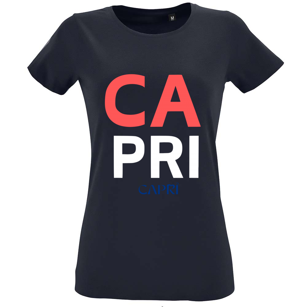 T-Shirt Women Fit CAPRI DESIGN SCRITTA ROSSA
