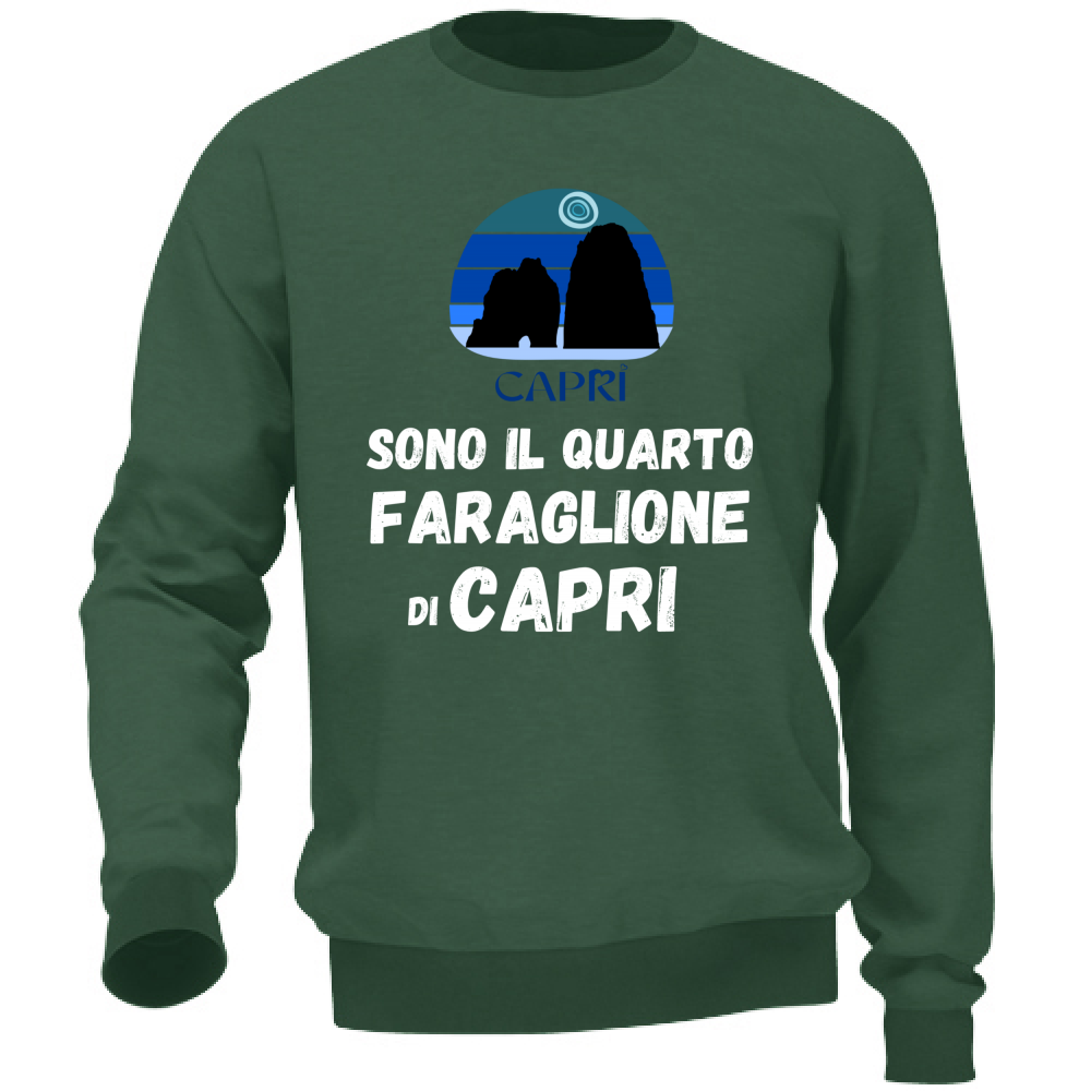 Felpa Unisex SONO IL QUARTO FARAGLIONE DI CAPRI SCRITTA BIANCA
