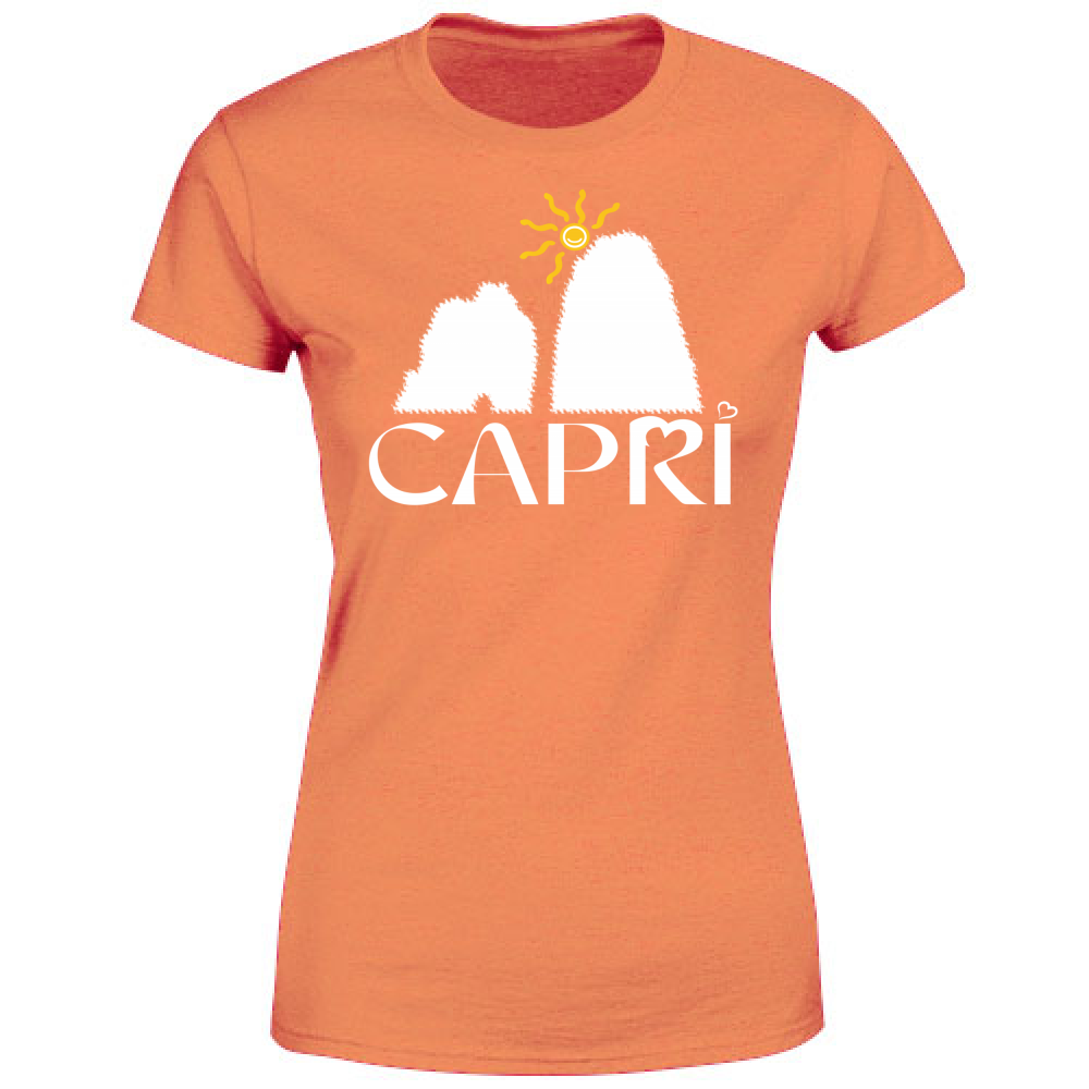 T-Shirt Donna CAPRI HAPPY FARAGLIONI WHITE
