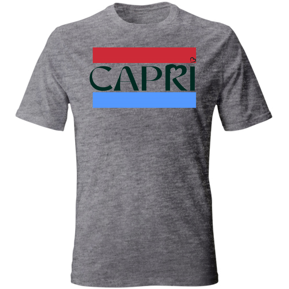 Unisex T-Shirt CAPRI RED BAND BLUE BLACK WRITING