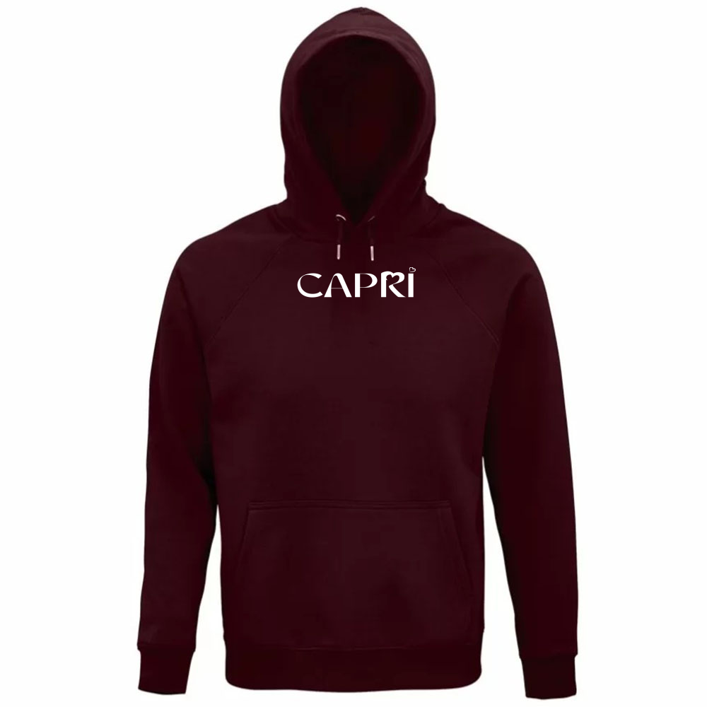 Unisex Organic Hoodie CAPRI MINIMAL WHITE WRITING