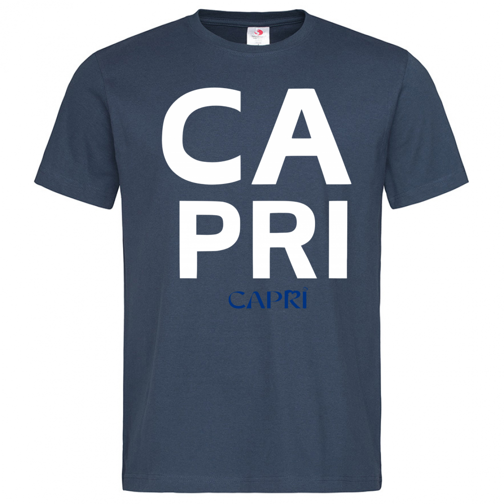 T-Shirt Men Premium CAPRI DESIGN SCRITTA BIANCA