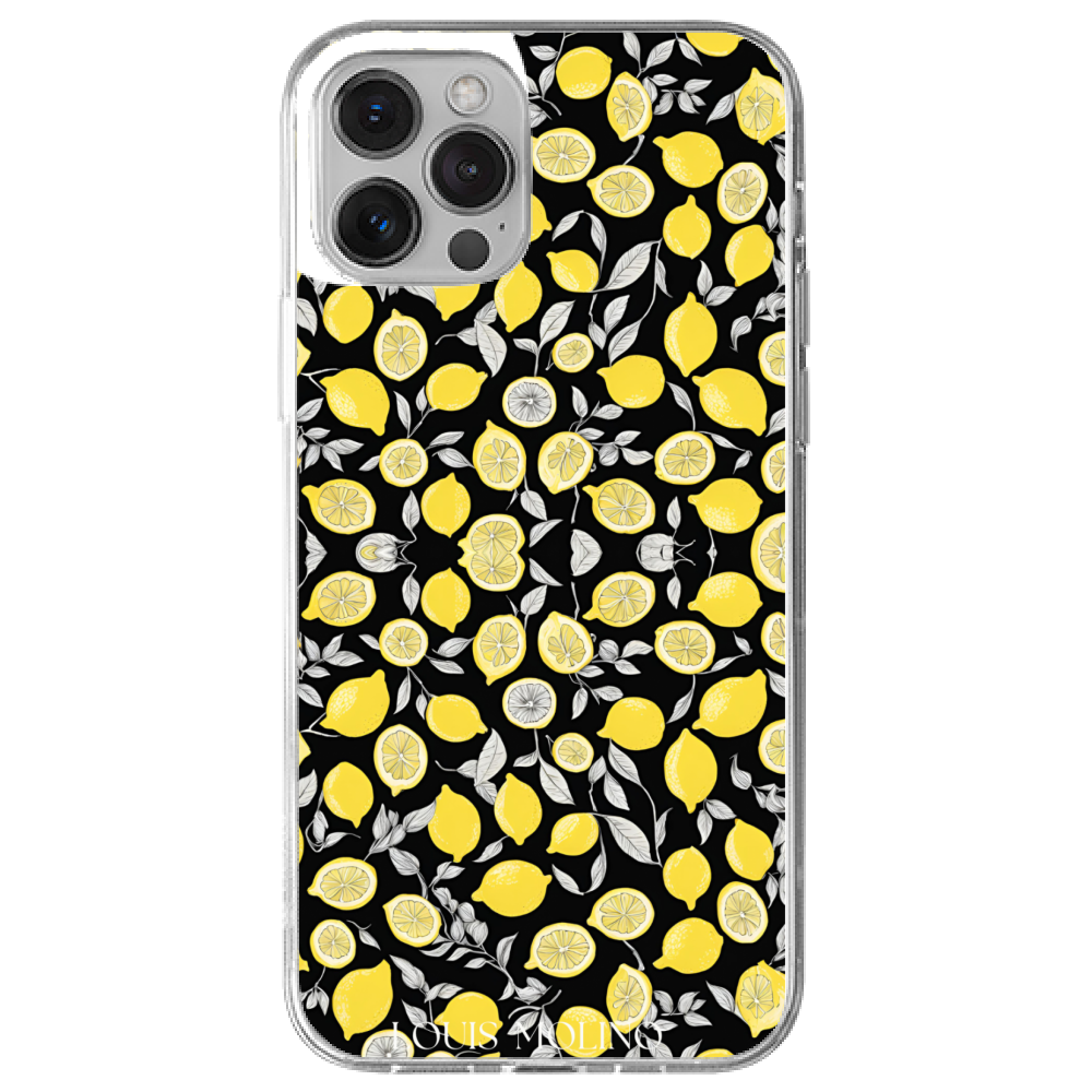 Cover Gomma iPhone 13 LEMON GRAY+BLACK CAPRI