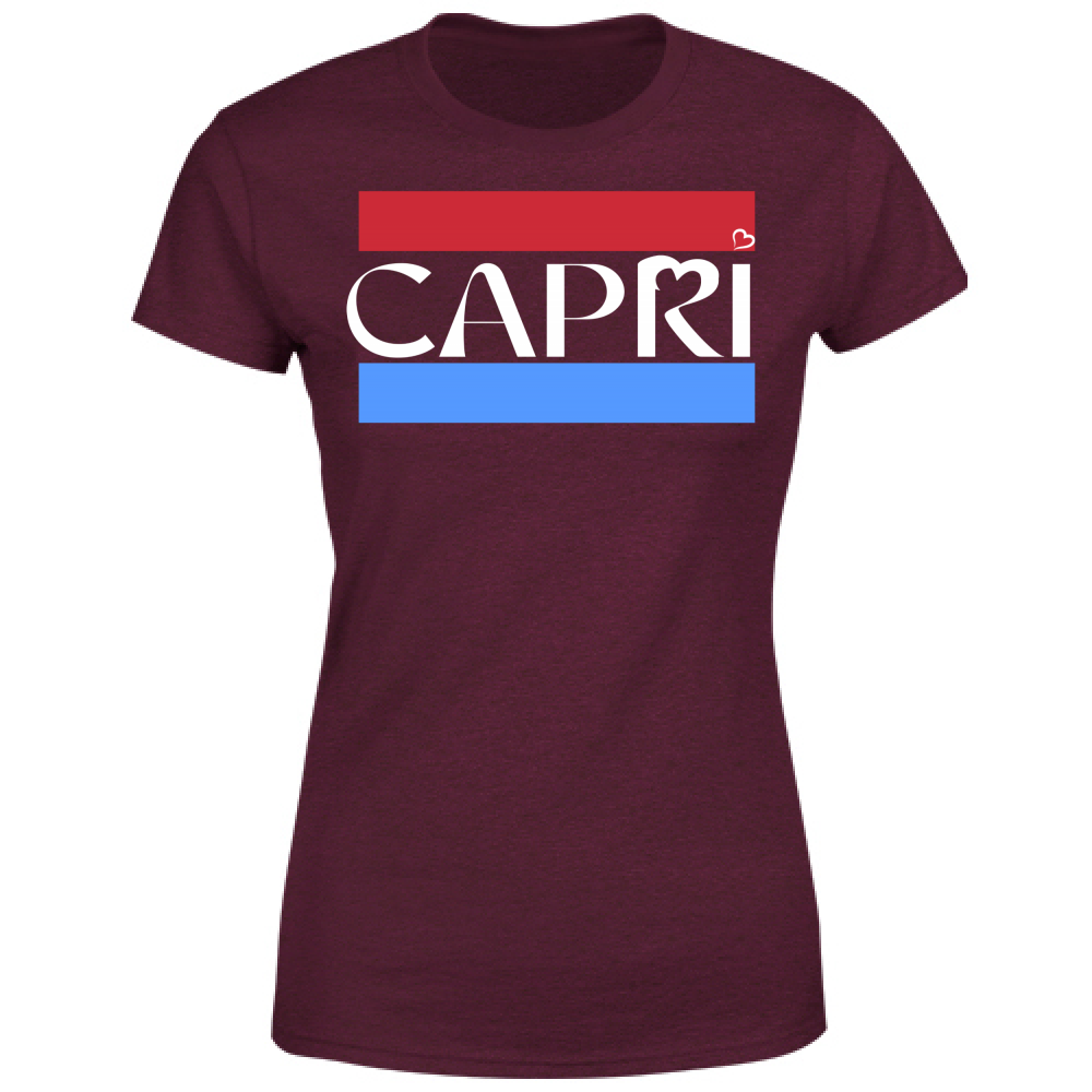 Women's T-Shirt CAPRI BAND RED BLUE WHITE
