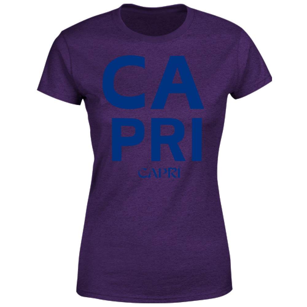 T-Shirt Donna CAPRI DESIGN SCRITTA BLUE