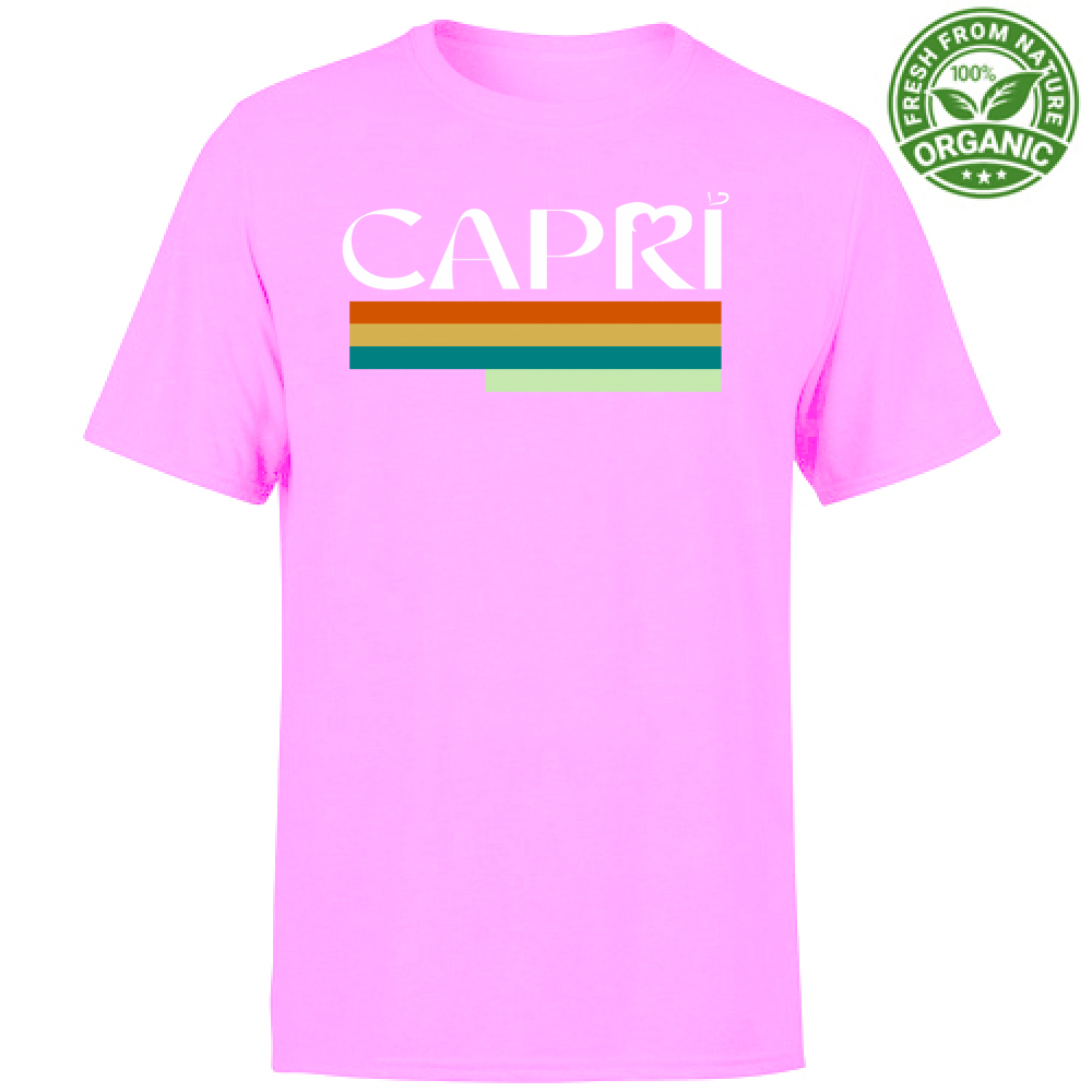 T-Shirt Unisex Organic CAPRI TECHNICOLOR WHITE WRITING