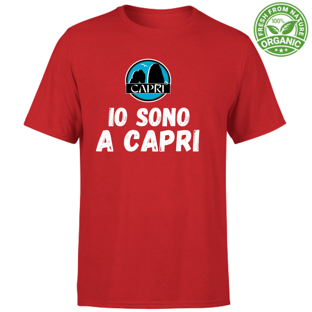 T-Shirt Unisex Organic IO SONO A CAPRI SCRITTA BIANCA