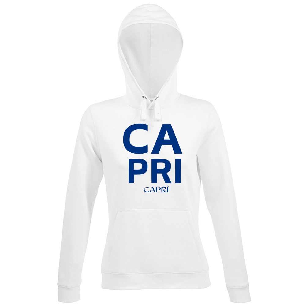 Hoodie Premium Women CAPRI DESIGN SCRITTA BLUE