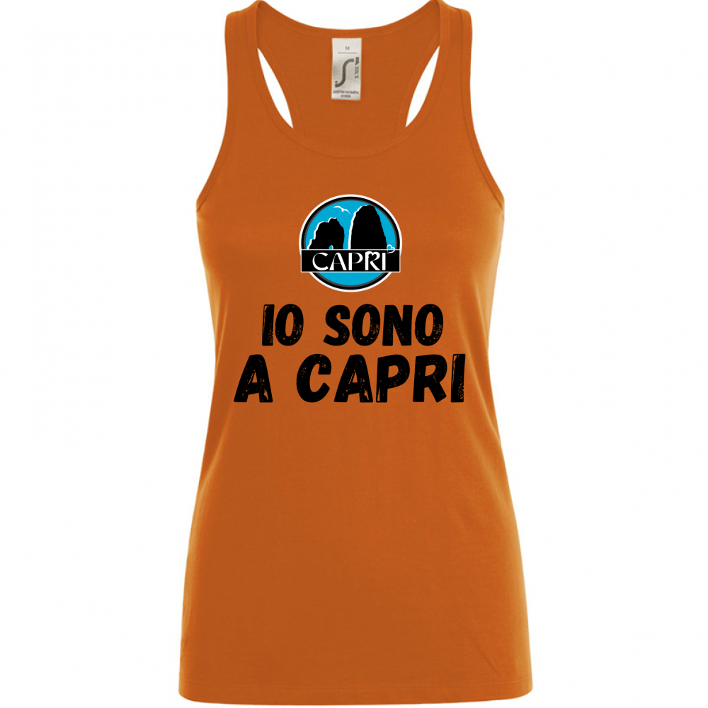 Canotta Donna IO SONO A CAPRI SCRITTA NERA