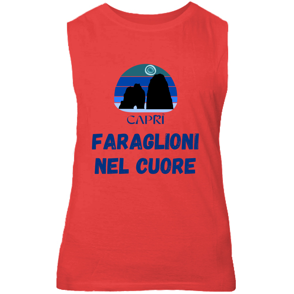 Unisex Tank Top FARAGLIONI DI CAPRI IN THE HEART WRITTEN BLUE