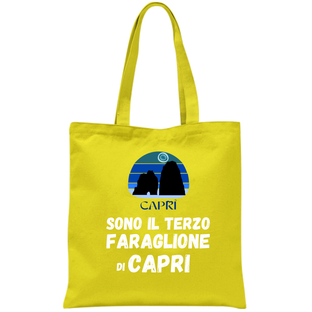 Bag I AM THE THIRD FARAGLIONE OF CAPRI WHITE WRITING