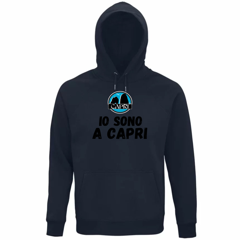 Unisex Organic Hoodie I AM IN CAPRI BLACK WRITING