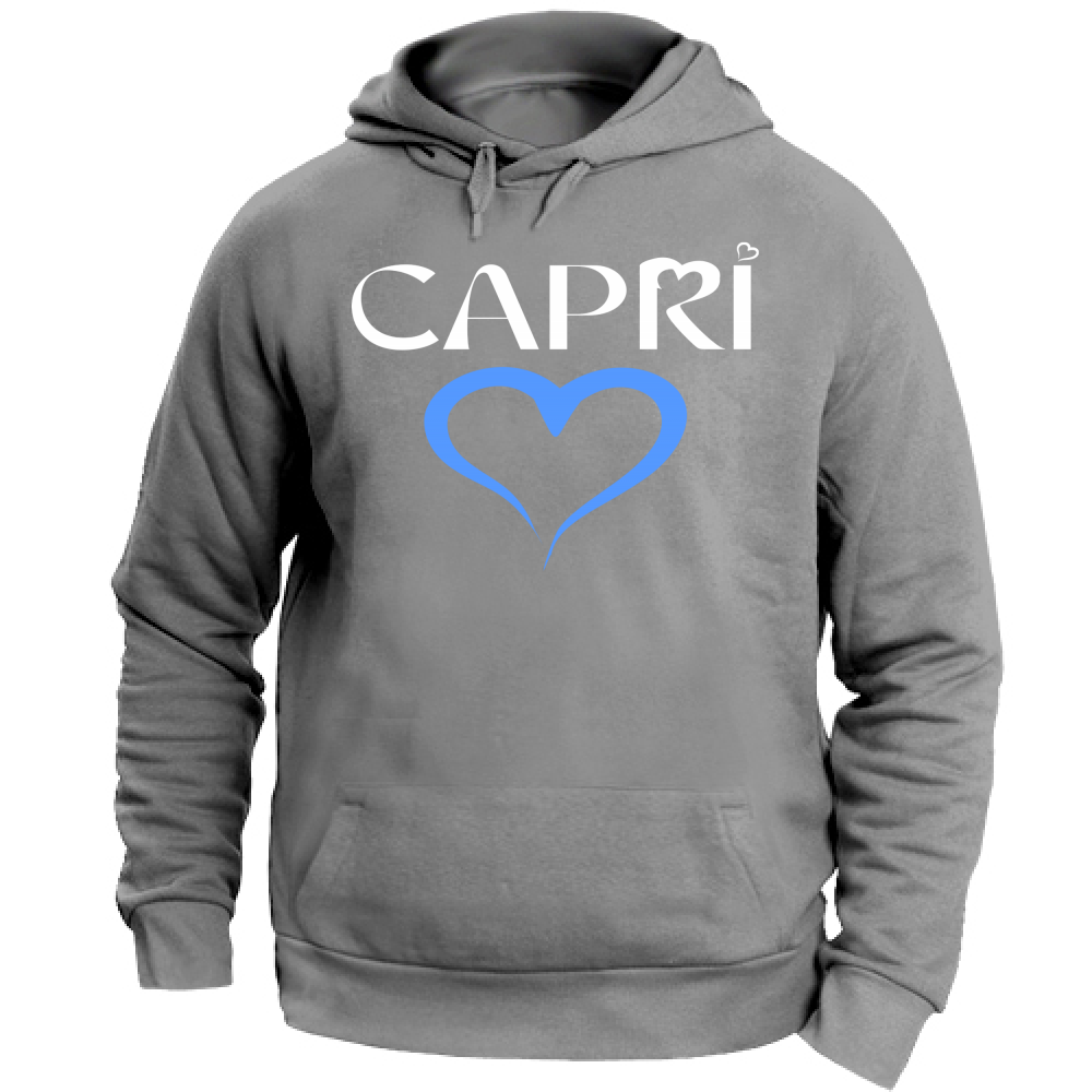 Felpa con Cappuccio Unisex Large CAPRI CUORE AZZURRO