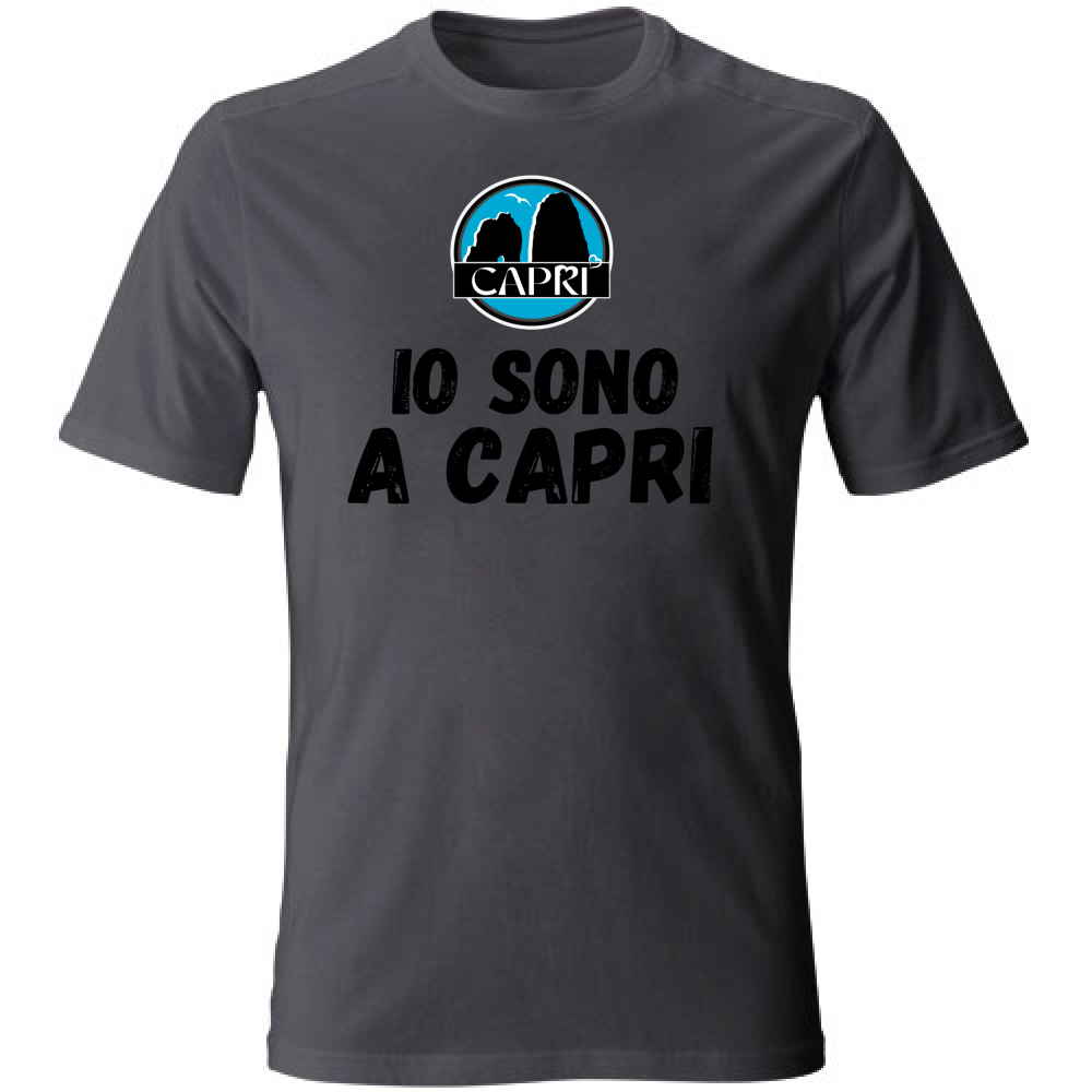 Unisex T-Shirt Large I AM IN CAPRI BLACK WRITING