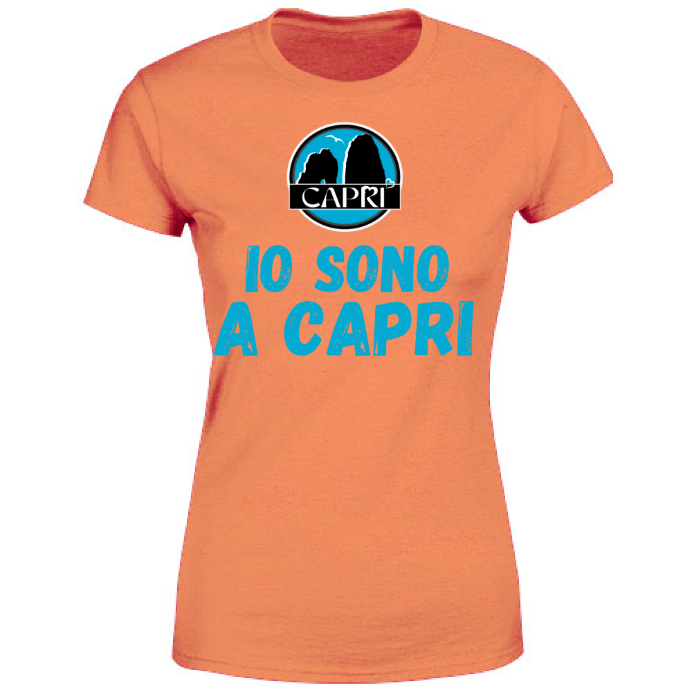 Women's T-Shirt I AM IN CAPRI BLUE WRITING