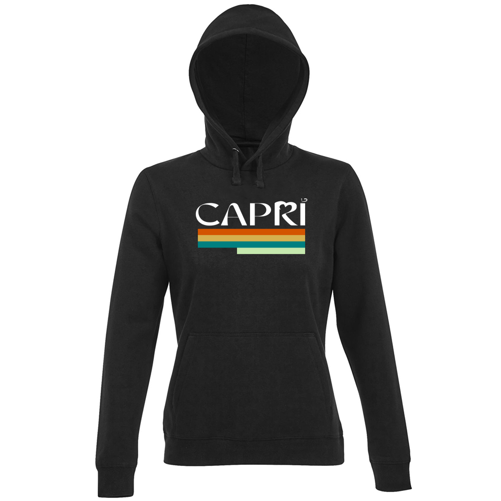 Hoodie Premium Women CAPRI TECNICOLOR SCRITTA BIANCA