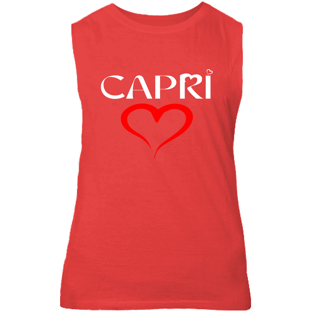 Unisex Tank Top HEART CAPRI RED