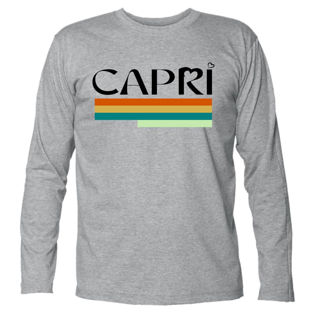 Unisex Long Sleeve T-Shirt CAPRI TECHNICOLOR BLACK WRITING
