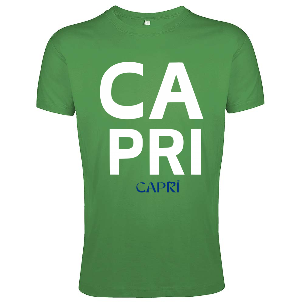 T-Shirt Men Fit CAPRI DESIGN SCRITTA BIANCA