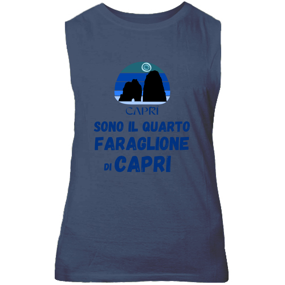 Canotta Unisex SONO IL QUARTO FARAGLIONE DI CAPRI SCRITTA BLUE