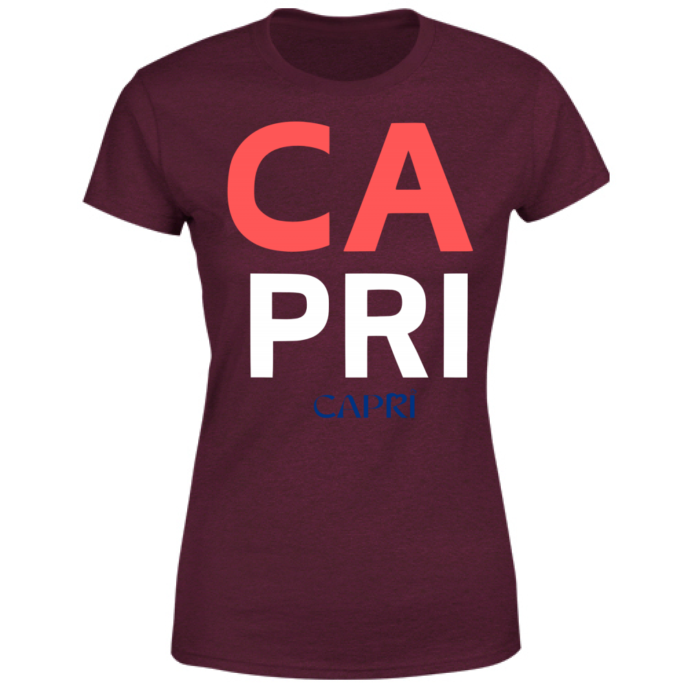 T-Shirt Donna CAPRI DESIGN SCRITTA ROSSA