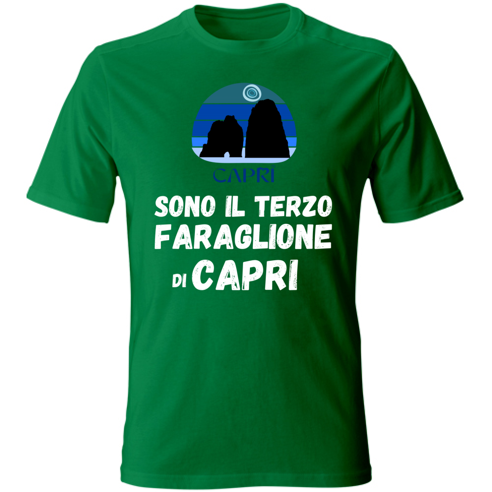 T-Shirt Bambino SONO IL TERZO FARAGLIONE DI CAPRI SCRITTA BIANCA