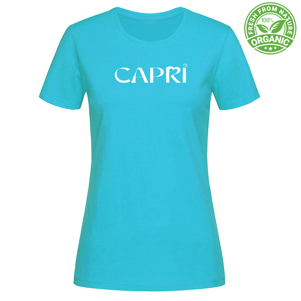 Woman Organic CAPRI MINIMAL T-Shirt WITH WHITE WRITING
