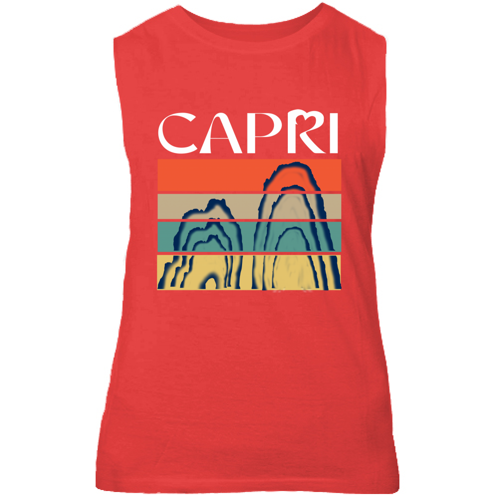 Canotta Unisex CAPRI PORZIONI FARAGLIONI SCRITTA BIANCA