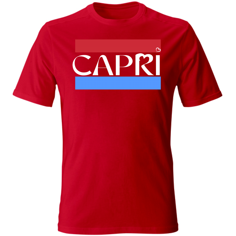 T-Shirt Unisex CAPRI FASCIA ROSSO BLUE BIANCO