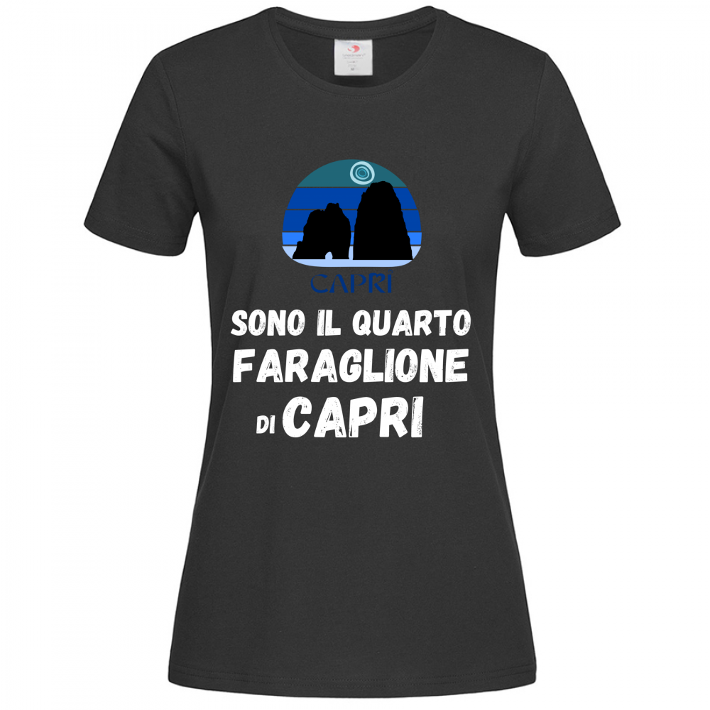 T-Shirt Women Premium SONO IL QUARTO FARAGLIONE DI CAPRI SCRITTA BIANCA