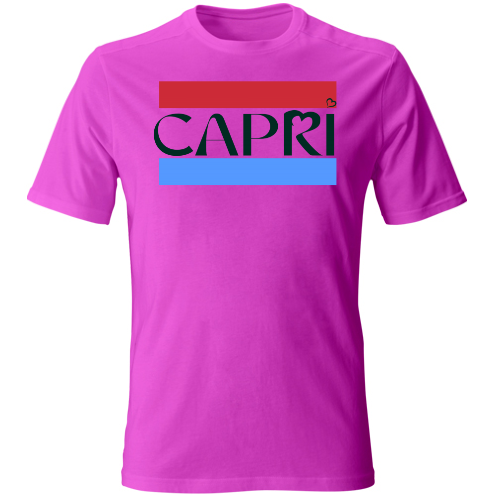 T-Shirt Bambino CAPRI FASCIA ROSSO BLUE SCRITTA NERA