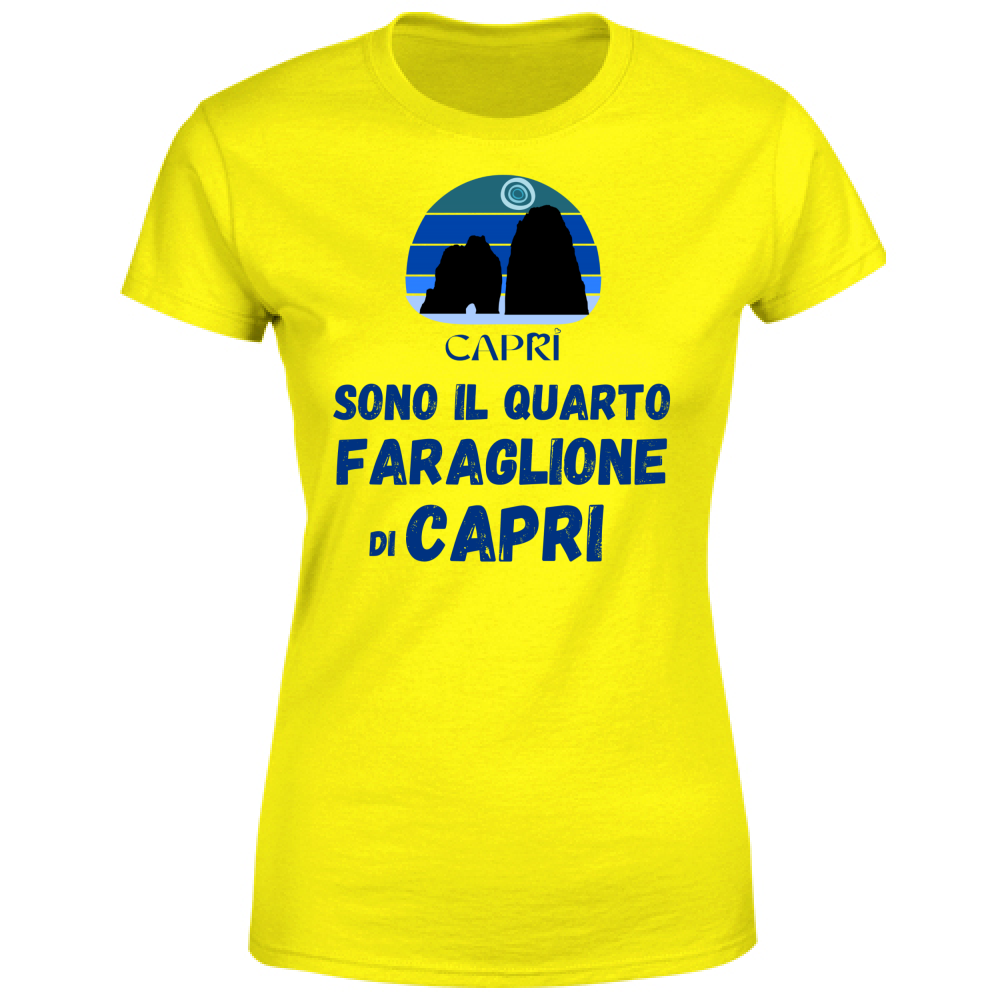 T-Shirt Donna SONO IL QUARTO FARAGLIONE DI CAPRI SCRITTA BLUE