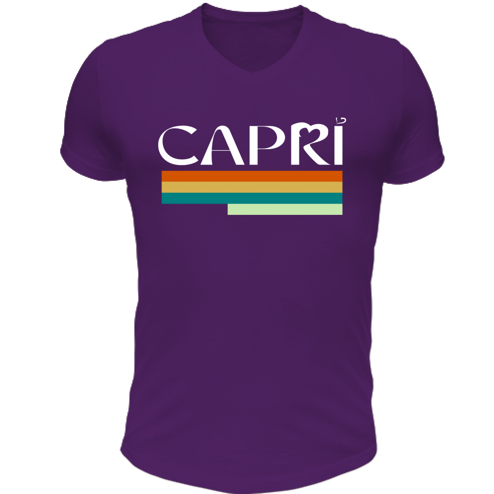 T-Shirt Unisex Scollo V CAPRI TECNICOLOR SCRITTA BIANCA
