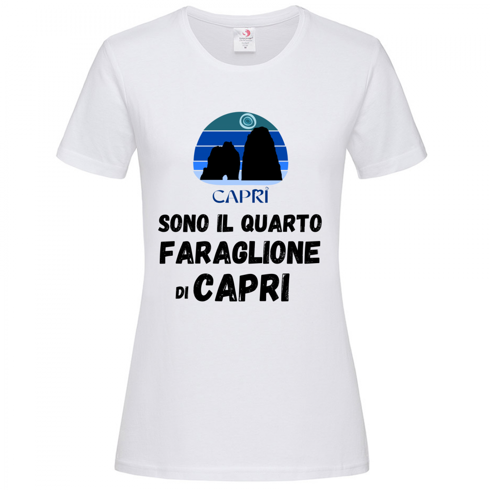 T-Shirt Women Premium SONO IL QUARTO FARAGLIONE DI CAPRI SCRITTA NERA