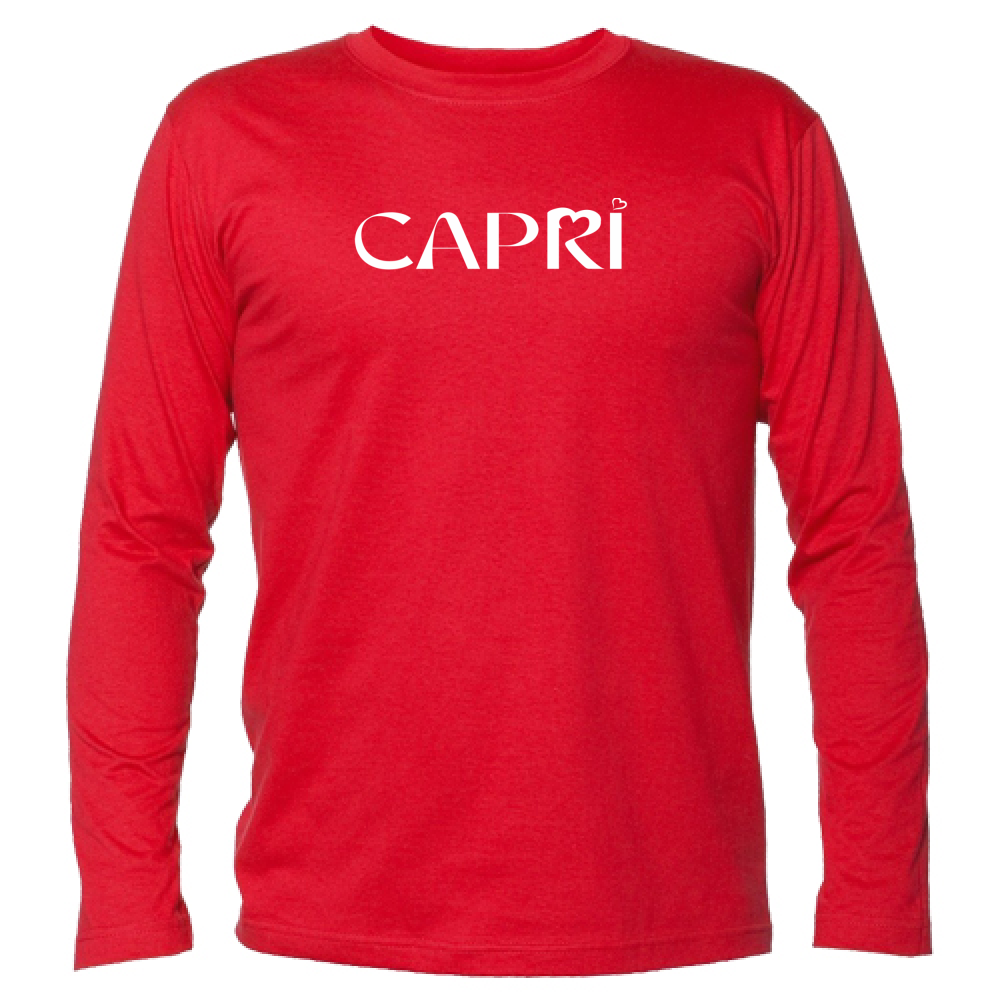 Unisex Long Sleeve T-Shirt CAPRI MINIMAL WHITE WRITING