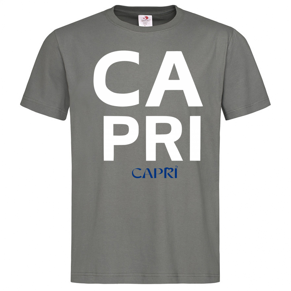 T-Shirt Men Premium CAPRI DESIGN SCRITTA BIANCA