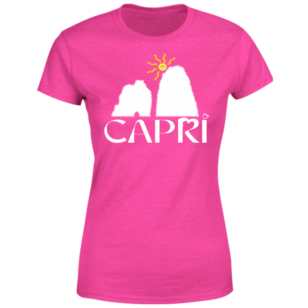 T-Shirt Donna CAPRI HAPPY FARAGLIONI WHITE
