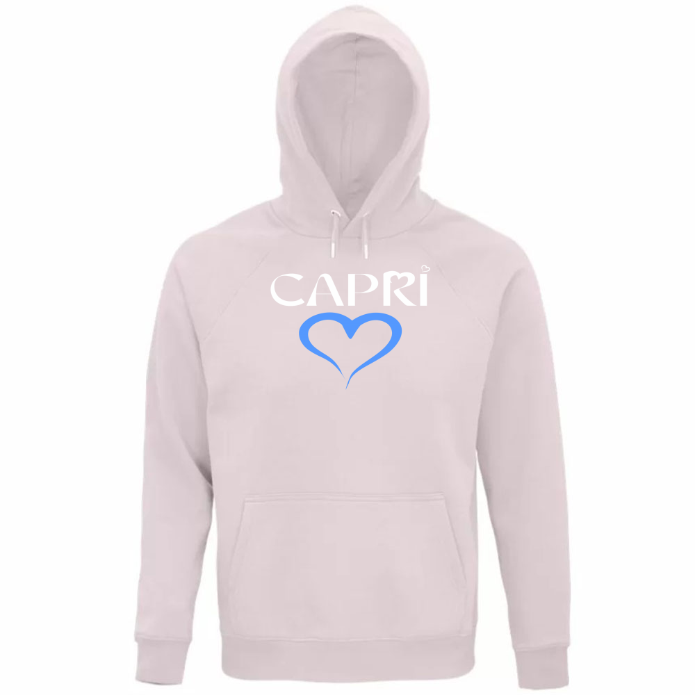 Unisex Organic Hoodie CAPRI HEART BLUE